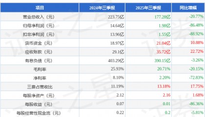永泰能源(600157)2025年三季报简析:净利润同比下降86.48%,短期债务压力上升