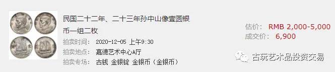 民国孙中山像船洋币壹圆，国内真实市场行情价值！